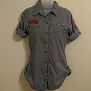 Army Green Shirt with Patches